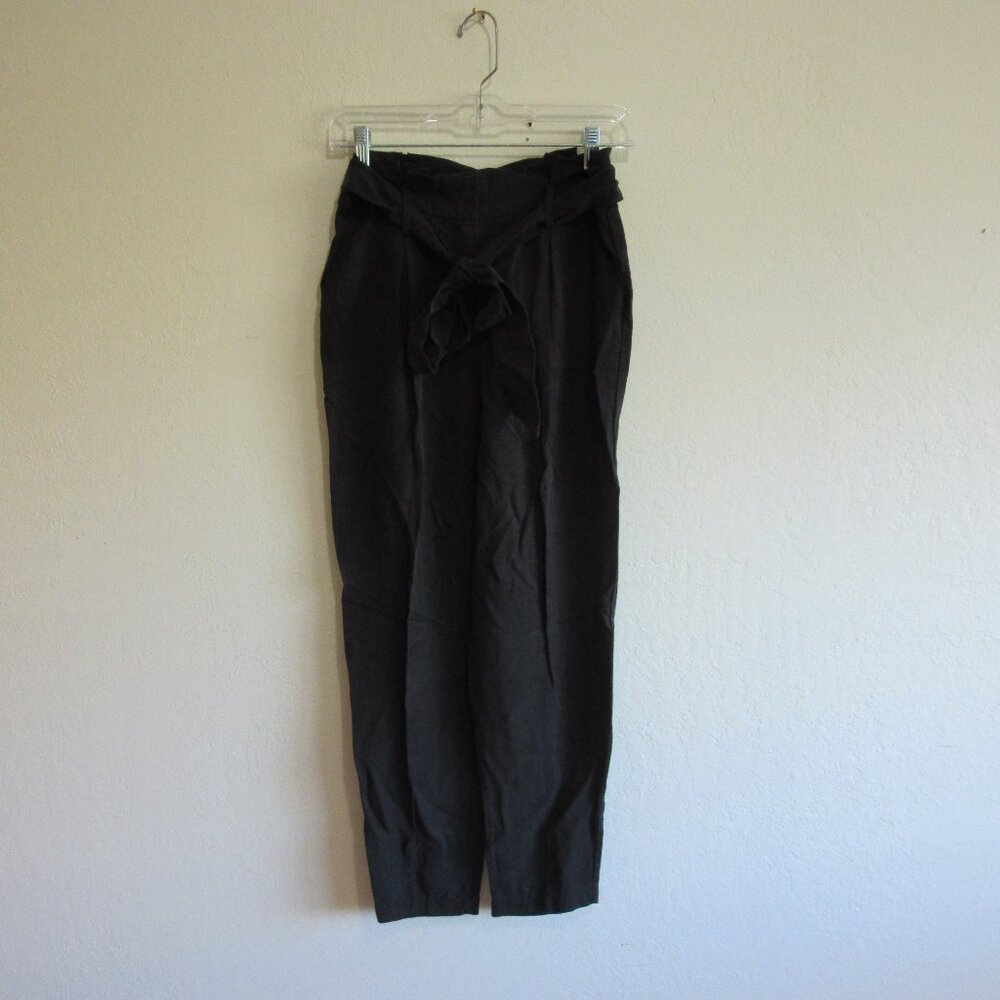 SOCIALITE Black Pleated Tie Waist S Straight Leg Pants